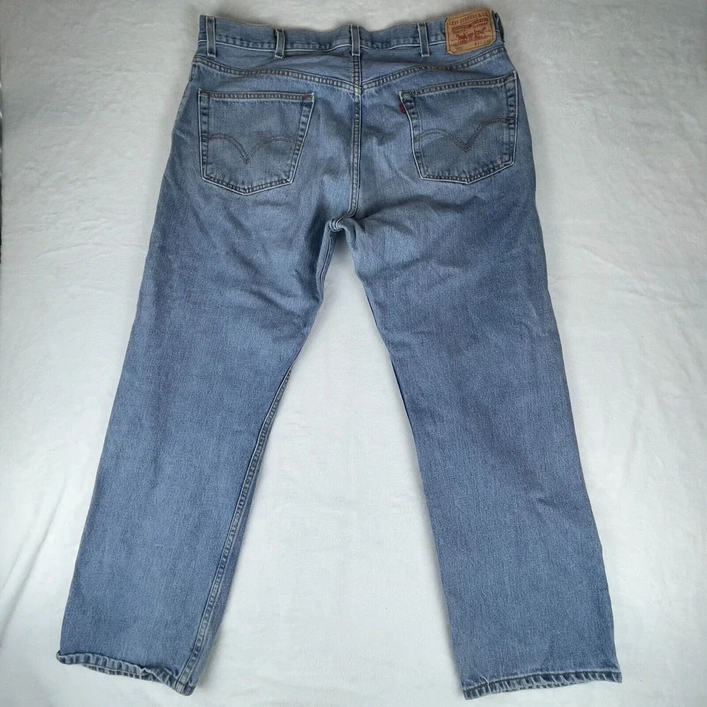 Levi's Jeans Mens 40x30 Blue 505‎ Denim Red Tab Light Wash Modern Straight Fit